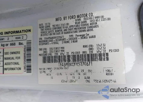 2017 Ford Mustang V6 from USA, damaged, VIN 1FA6P8AMXH5270671